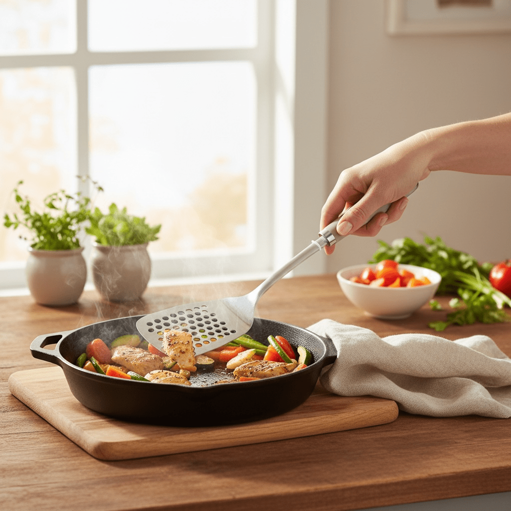 Laura Ashley Cookware Dark Dove Grey Slotted Turner Utensil Kitchen Accessory - Cherish Home