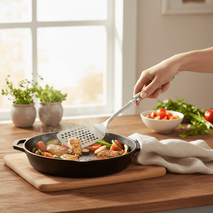 Laura Ashley Cookware Dark Dove Grey Slotted Turner Utensil Kitchen Accessory - Cherish Home