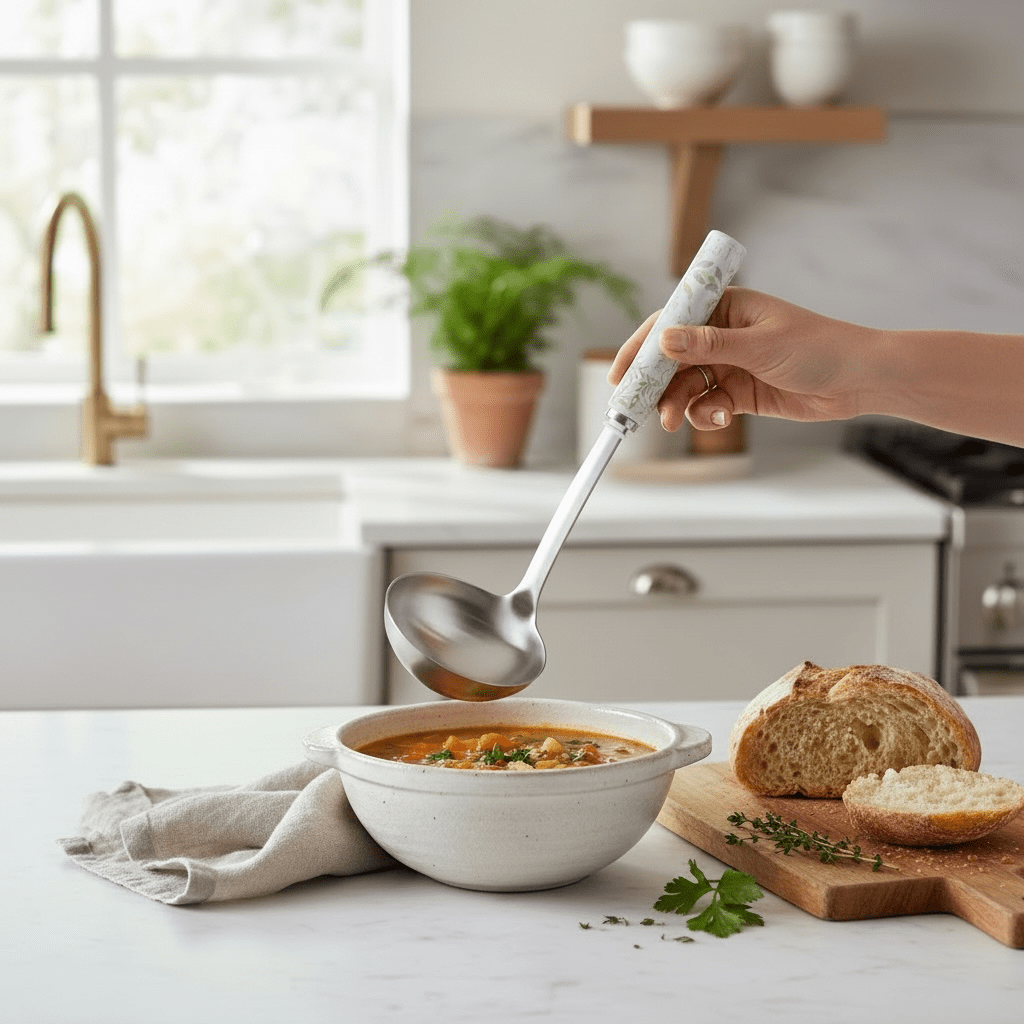 Laura Ashley Cookware Sage Parterre Ladle Utensil Kitchen Accessory - Cherish Home