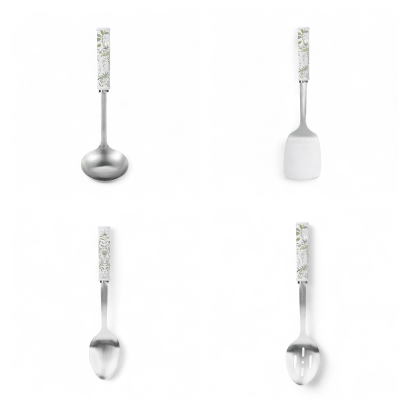 Laura Ashley Cookware Sage Parterre Set of 4 Utensil Accessories - Cherish Home