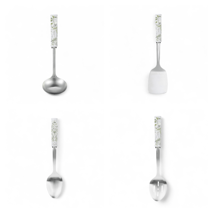 Laura Ashley Cookware Sage Parterre Set of 4 Utensil Accessories - Cherish Home