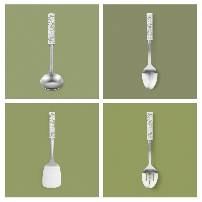 Laura Ashley Cookware Sage Parterre Set of 4 Utensil Accessories - Cherish Home