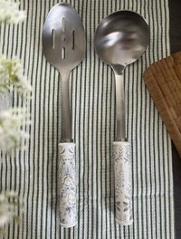 Laura Ashley Cookware Sage Parterre Slotted Spoon Utensil Kitchen Accessory - Cherish Home