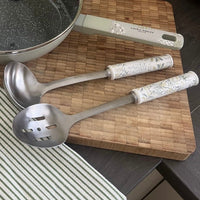 Laura Ashley Cookware Sage Parterre Slotted Spoon Utensil Kitchen Accessory - Cherish Home