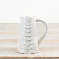 Leaf - Patterned Stoneware Jug 13cm - Cherish Home