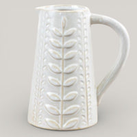 Leaf - Patterned Stoneware Jug 13cm - Cherish Home