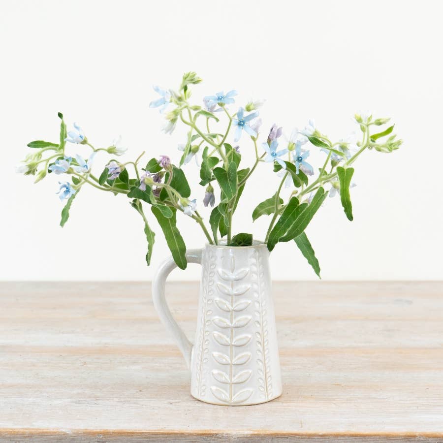 Leaf - Patterned Stoneware Jug 13cm - Cherish Home
