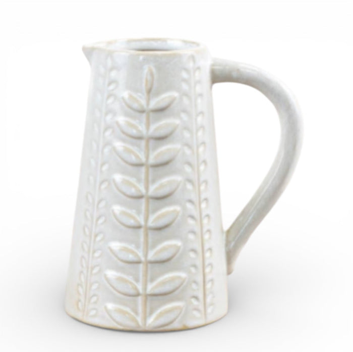 Leaf - Patterned Stoneware Jug 13cm - Cherish Home