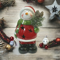 LED Light Up Christmas Ornament Snowman Festive Xmas Figurine - Cherish Home