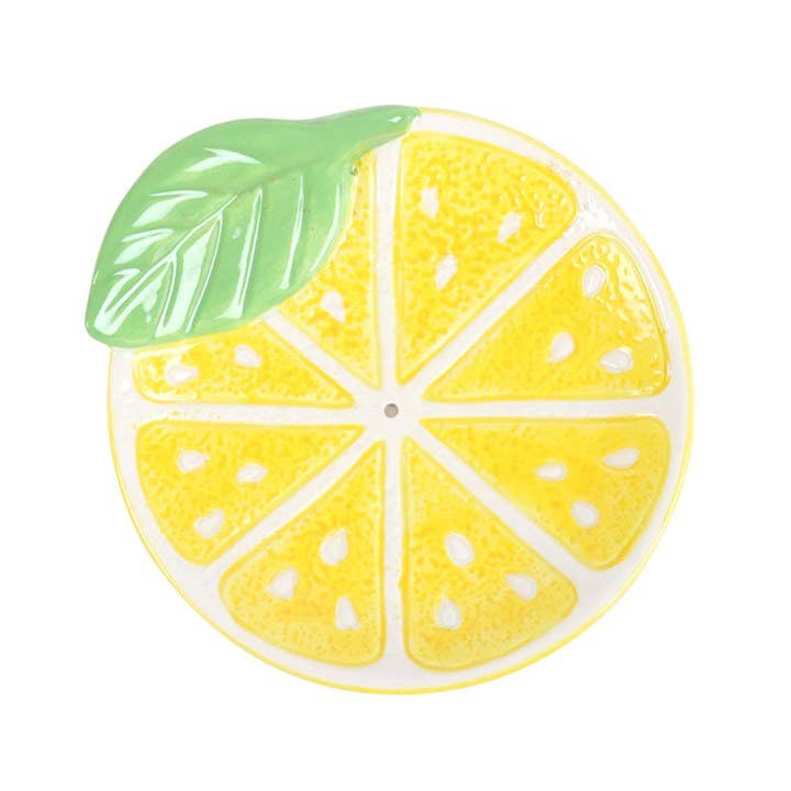 Lemon Slice Ceramic Incense Holder Plate & 2x Incense Stick Packs Bundle Gift Box - Cherish Home
