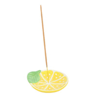 Lemon Slice Ceramic Incense Holder Plate & 2x Incense Stick Packs Bundle Gift Box - Cherish Home