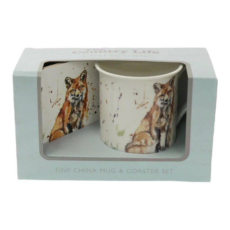 Leonardo Fine China Large Mug & Coaster Gift Set Country Fox Theme - Cherish Home