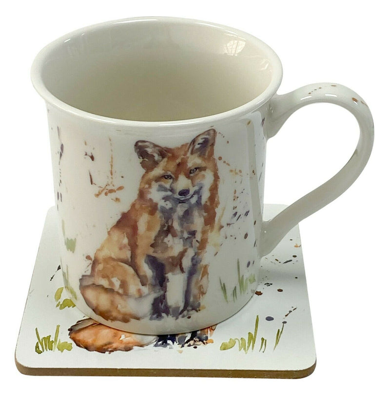 Leonardo Fine China Large Mug & Coaster Gift Set Country Fox Theme - Cherish Home