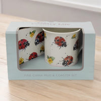 Leonardo Fine China Large Mug & Coaster Gift Set Country Ladybird Theme - Cherish Home