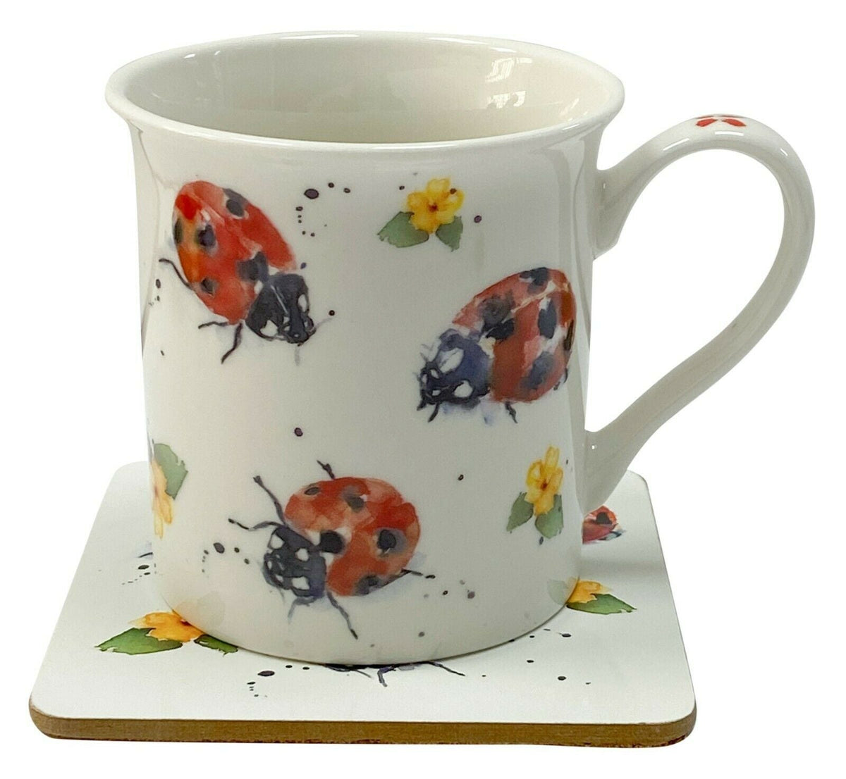 Leonardo Fine China Large Mug & Coaster Gift Set Country Ladybird Theme - Cherish Home