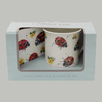 Leonardo Fine China Large Mug & Coaster Gift Set Country Ladybird Theme - Cherish Home