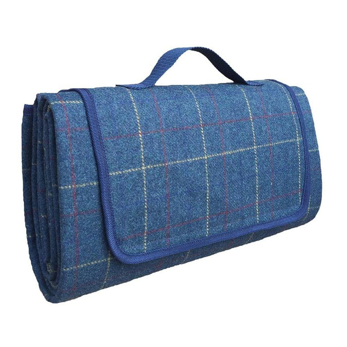 Luxury Blue Tweed Picnic Blanket - Cherish Home