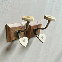 Mango Wood Rustic Heart Hook - Single Heart Wall Hook for Coats & Bags - Cherish Home