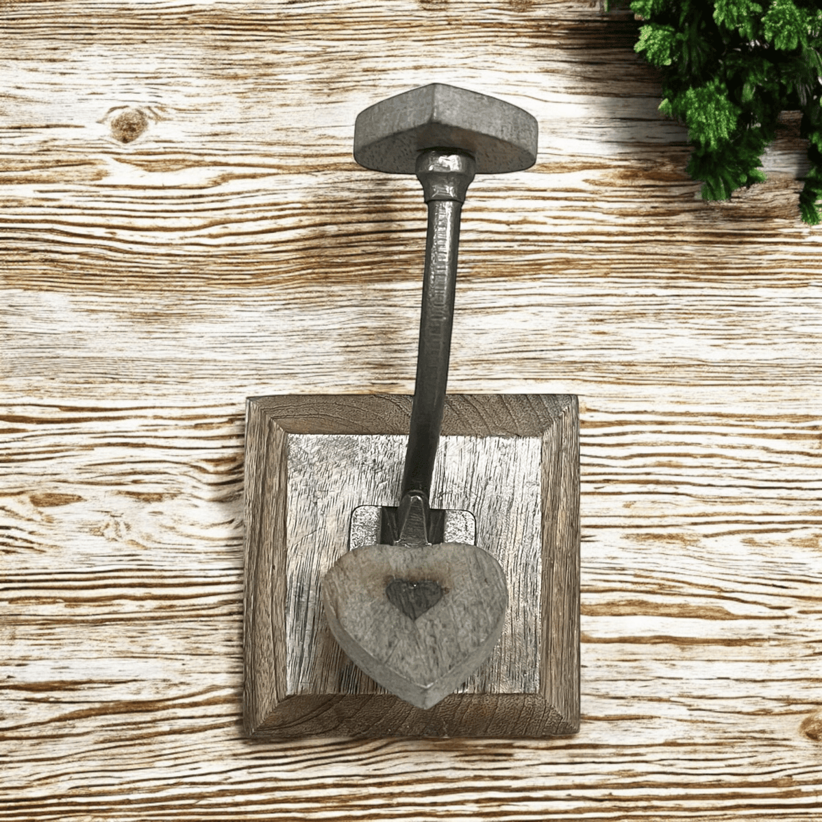 Mango Wood Rustic Heart Hook - Single Heart Wall Hook for Coats & Bags - Cherish Home