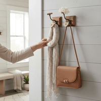 Mango Wood Rustic Heart Hook - Single Heart Wall Hook for Coats & Bags - Cherish Home