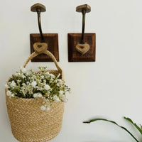 Mango Wood Rustic Heart Hook - Single Heart Wall Hook for Coats & Bags - Cherish Home