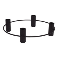 Matt Black Candlesticks Candle Holder Wide Base Candelabra Hold 4 Dinner Candles - Cherish Home