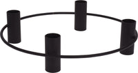 Matt Black Candlesticks Candle Holder Wide Base Candelabra Hold 4 Dinner Candles - Cherish Home
