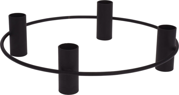 Matt Black Candlesticks Candle Holder Wide Base Candelabra Hold 4 Dinner Candles - Cherish Home