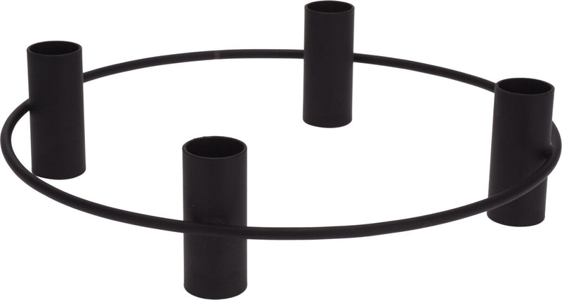 Matt Black Candlesticks Candle Holder Wide Base Candelabra Hold 4 Dinner Candles - Cherish Home