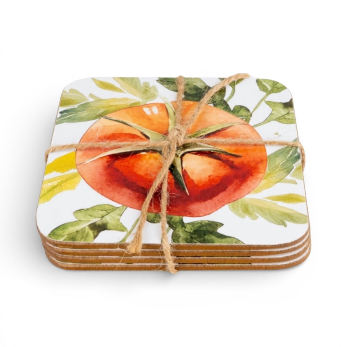 Mediterranean Style Set of 4 Tomato Coasters - Cherish Home