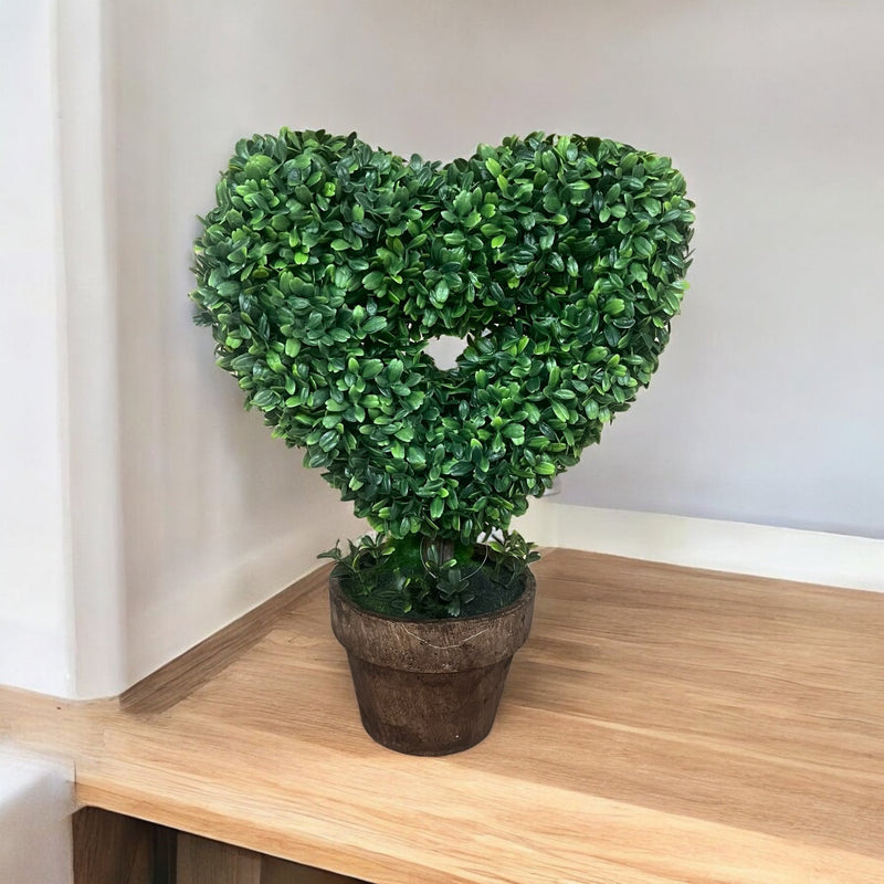 Medium Faux Topiary Heart in Pot - Cherish Home