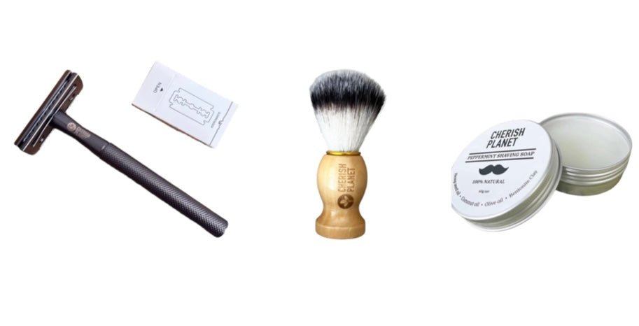 Men's Shaving Kit with Safety Razor, Shaving Soap, and Shaving Brush - Complete Grooming Set for a Close and Smooth Shave - Cherish Home