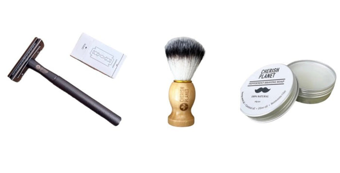 Men's Shaving Kit with Safety Razor, Shaving Soap, and Shaving Brush - Complete Grooming Set for a Close and Smooth Shave - Cherish Home