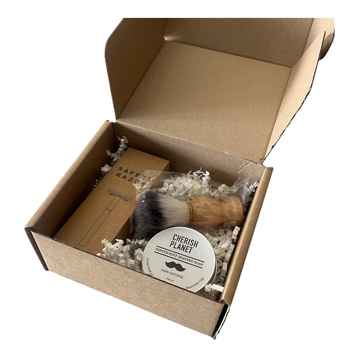 Men's Shaving Kit with Safety Razor, Shaving Soap, and Shaving Brush - Complete Grooming Set for a Close and Smooth Shave - Cherish Home