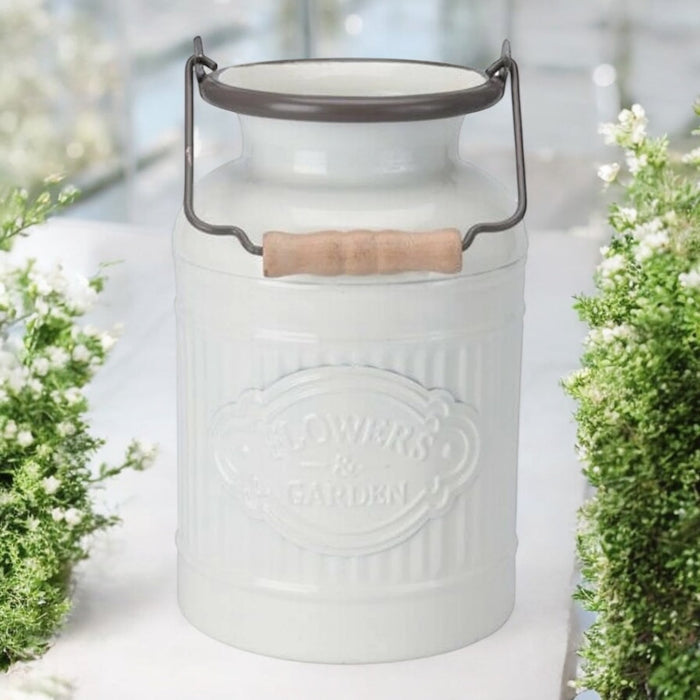 Milk Churn Planter Cream Plant Pot Vintage Bucket Planter Flower Display - Cherish Home