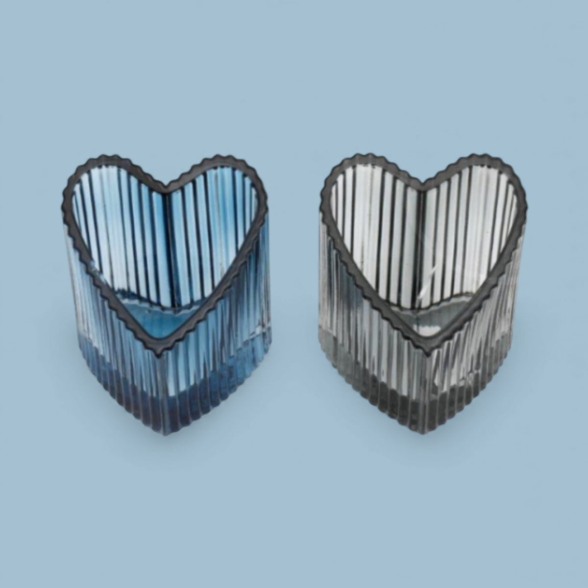 Minimalist Botanical Love Heart Ribbed Candle Holder - Cherish Home