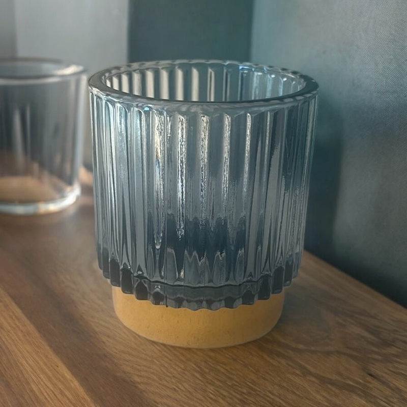 Minimalist Botanical Love Ribbed Candle Holder - Cherish Home