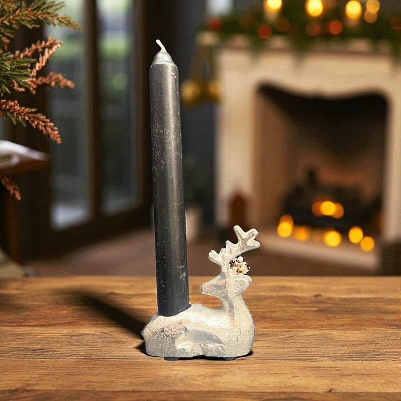 Modern Aluminum Reindeer Candle Holder - Christmas Table Decor - 8cm - Cherish Home