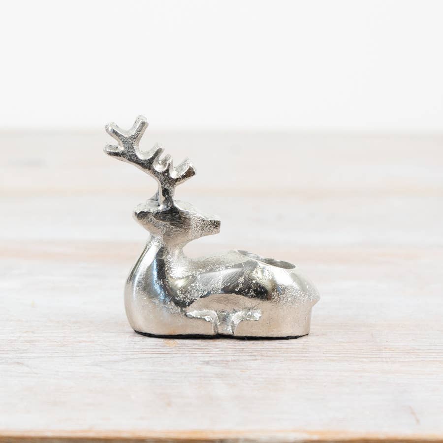 Modern Aluminum Reindeer Candle Holder - Christmas Table Decor - 8cm - Cherish Home