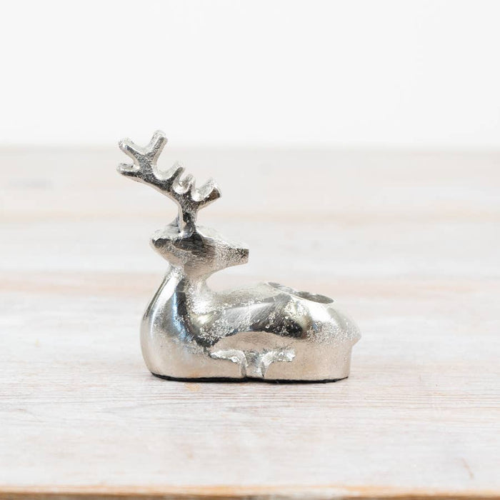 Modern Aluminum Reindeer Candle Holder - Christmas Table Decor - 8cm - Cherish Home