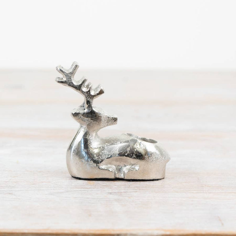 Modern Aluminum Reindeer Candle Holder - Christmas Table Decor - 8cm - Cherish Home