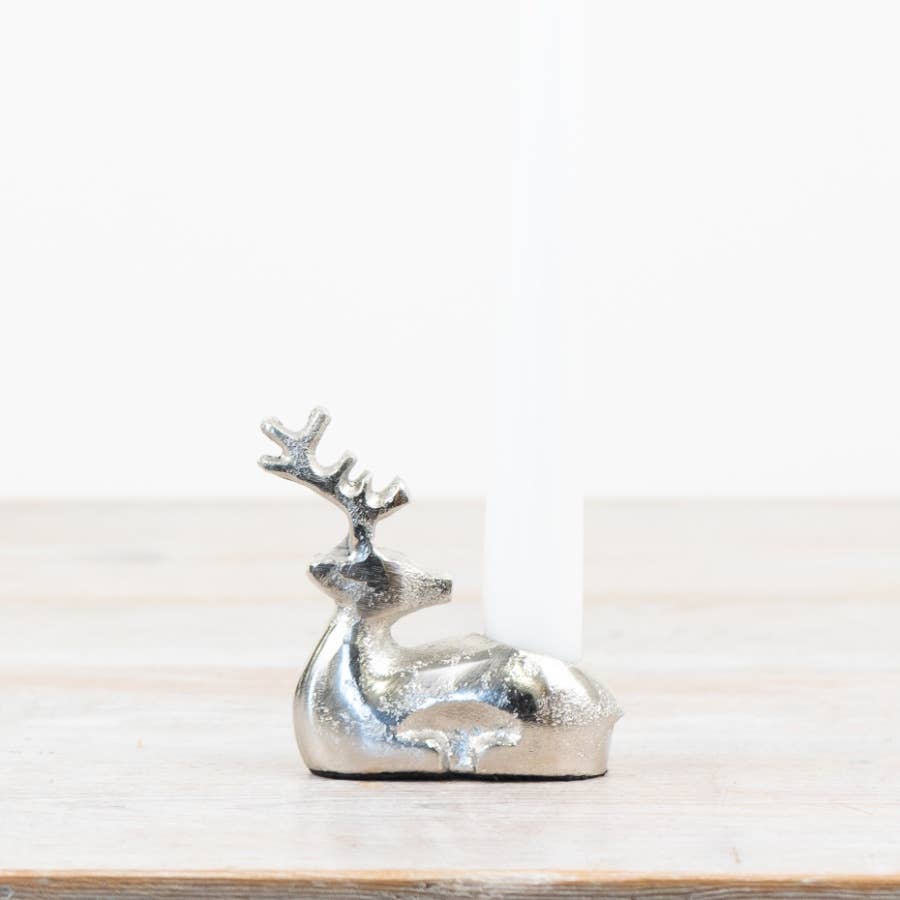 Modern Aluminum Reindeer Candle Holder - Christmas Table Decor - 8cm - Cherish Home