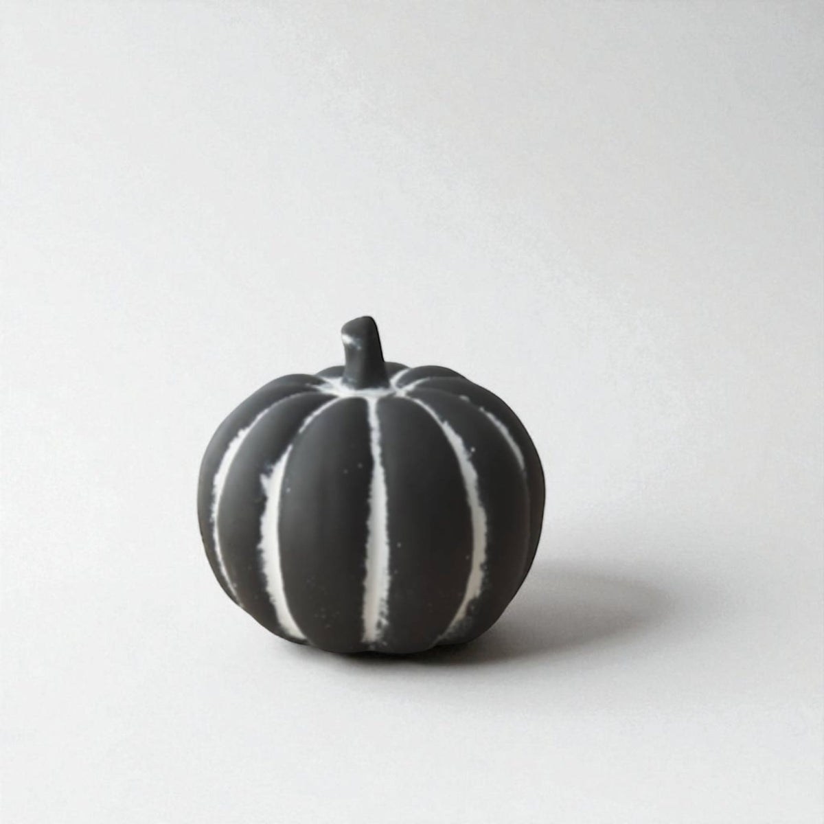 Modern Black Cement Pumpkin - 12cm Rustic Tabletop Decor for Autumn - Cherish Home