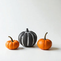 Modern Black Cement Pumpkin - 12cm Rustic Tabletop Decor for Autumn - Cherish Home