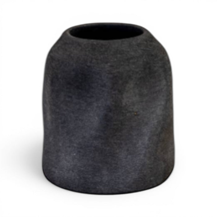 Modern Dark Grey Textured Sculptured Vase 10cm - Cherish Home