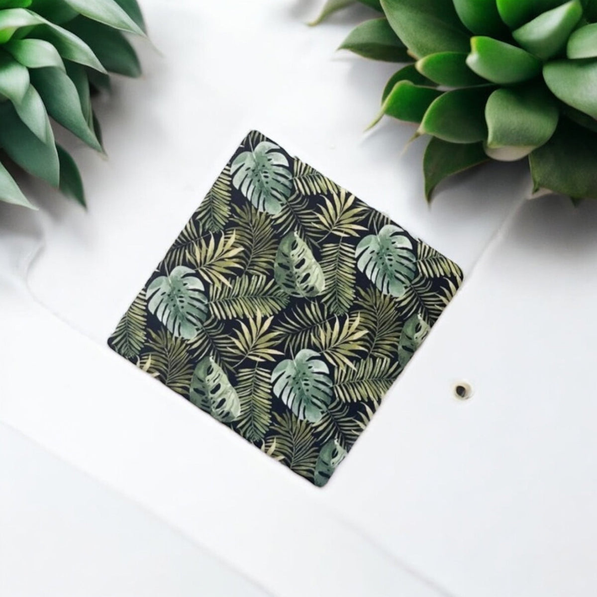 Modern Umbrella Green Leaf Ceramic Coaster Set - Cherish Home