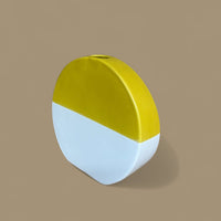 Mollis White & Yellow Two Toned Round Vase - Cherish Home