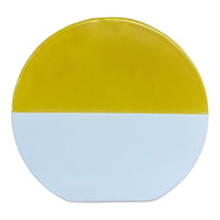 Mollis White & Yellow Two Toned Round Vase - Cherish Home