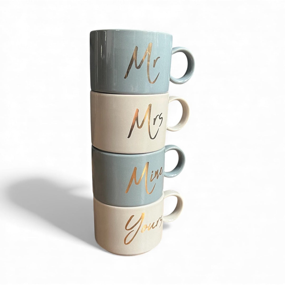 Mr & Mrs Stackable Mugs - Set of 4 - Cherish Home