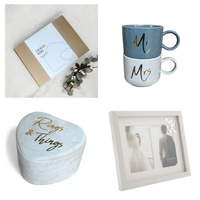 Mr & Mrs Wedding Day Gift Set – Matching Mugs, Photo Frame, and Keepsake Box for Couples - Cherish Home